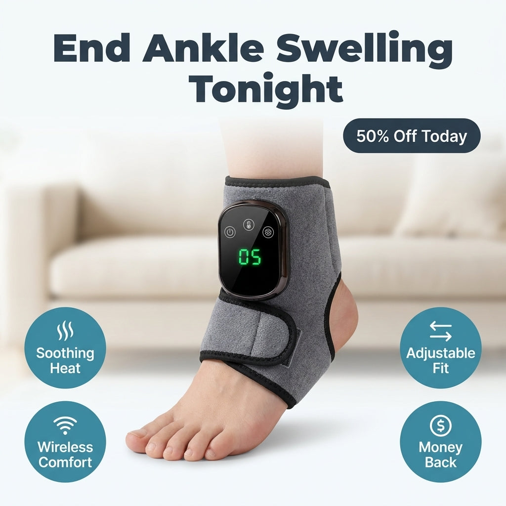 Heated Compression Ankle Massager - End Your Day Without Swelling and Stiffness