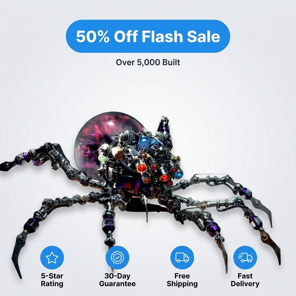3D Cyberpunk Plasma Spider Puzzle — Build A Glowing Mechanical Display Without Ordinary Shelf Decor