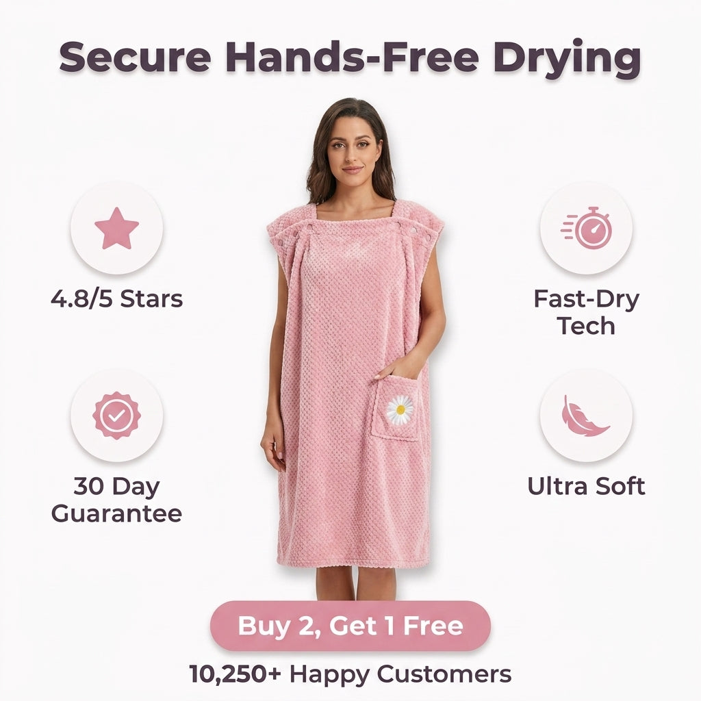 2-in-1 Towel Bathrobe — Dry Off Comfortably Without A Slipping Towel