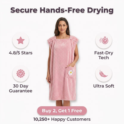 2-in-1 Towel Bathrobe — Dry Off Comfortably Without A Slipping Towel