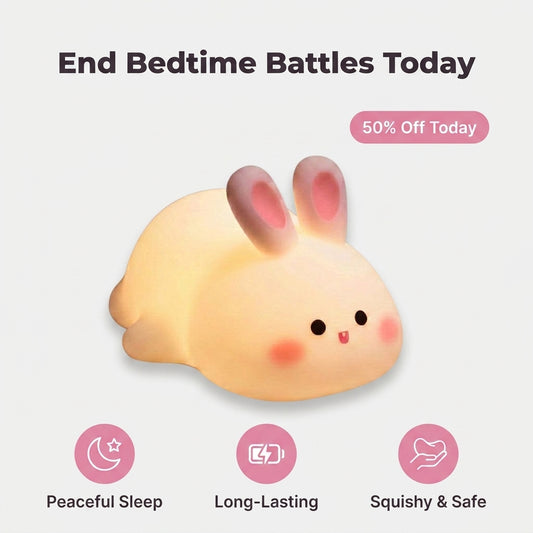 Soft Rabbit Night Lamp - Calming Glow for Better Sleep