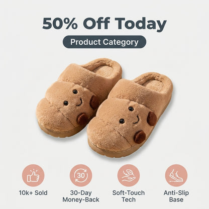 Croissant Plush Slippers — Cozy Warmth Without Boring House Shoes