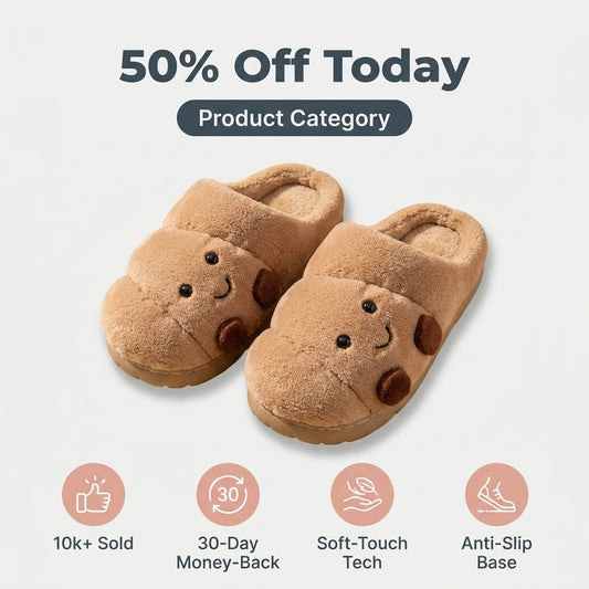 Croissant Plush Slippers — Cozy Warmth Without Boring House Shoes