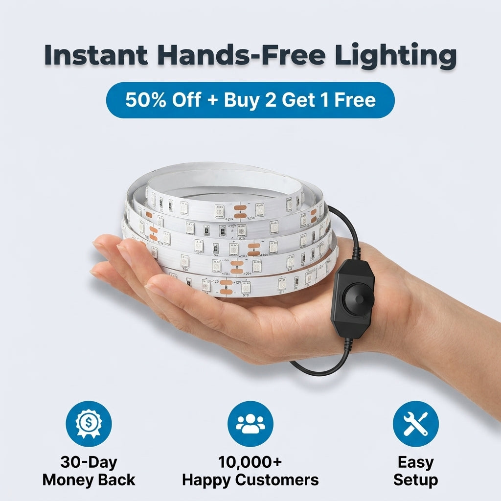 Motion Sensor LED Strip — Hands-Free Light Without Wiring Or Switches