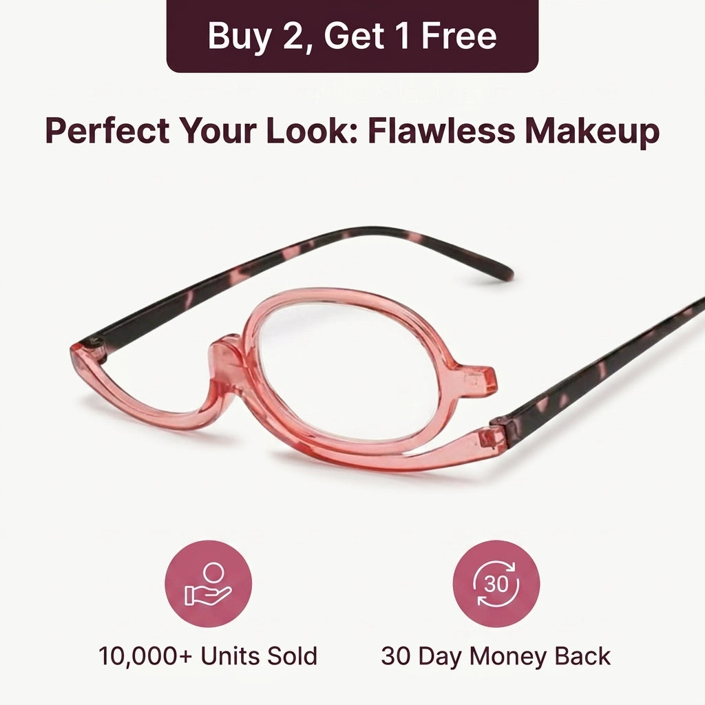 Rotating Makeup Reading Glasses — Apply Makeup Clearly Without Taking Glasses On And Off