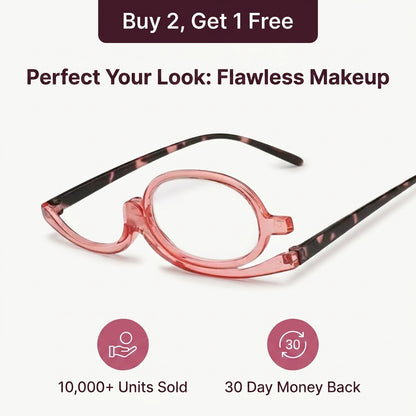 Rotating Makeup Reading Glasses — Apply Makeup Clearly Without Taking Glasses On And Off