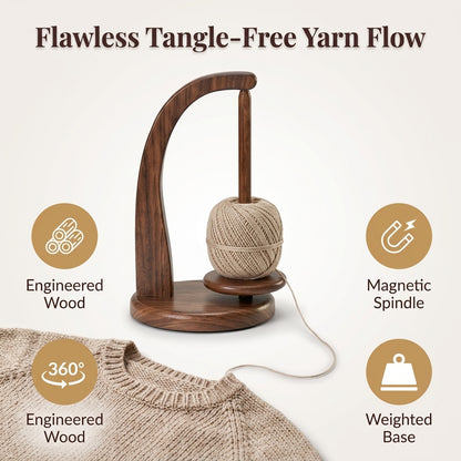 Rotating Yarn Holder - Smoother Knitting Without Tangled Yarn
