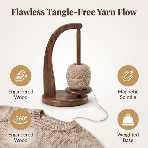 Rotating Yarn Holder - Smoother Knitting Without Tangled Yarn