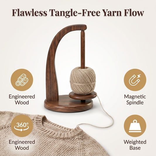 Rotating Yarn Holder - Smoother Knitting Without Tangled Yarn