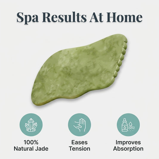 Natural Jade Gua Sha Stone — Relaxing Face & Neck Massage At Home