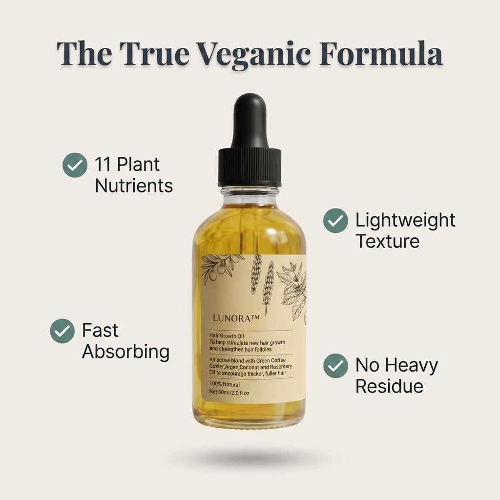 Veganic Hair Growth Oil — Fuller-Looking Hair Without Heavy Greasy Oils