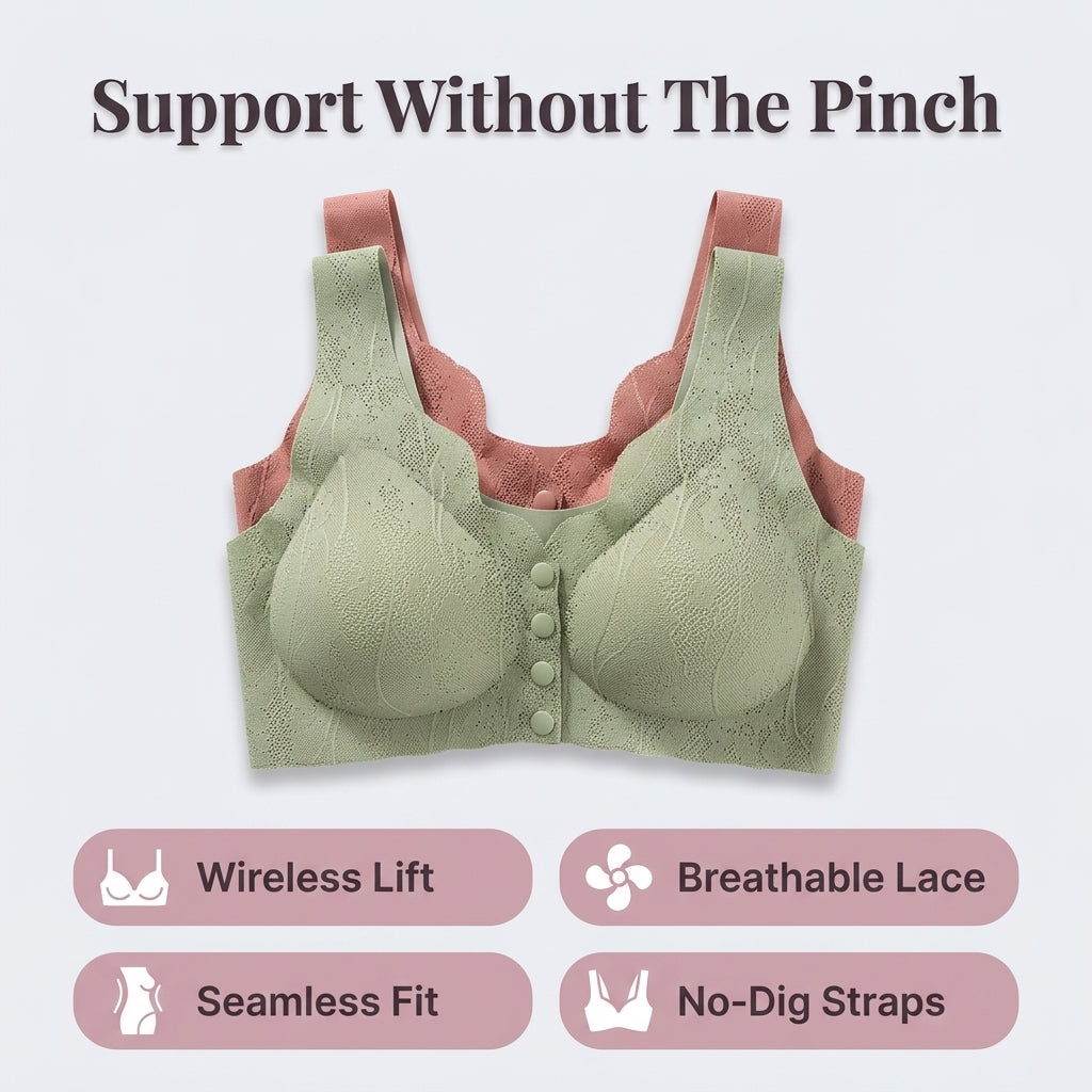 Lace Wireless Bra — Soft Lift & Support Without Painful Wires