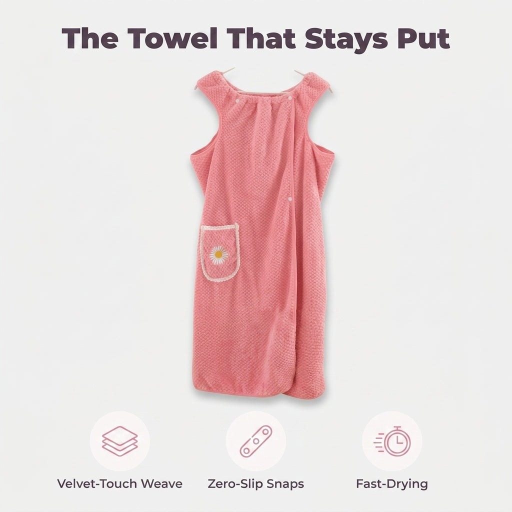 2-in-1 Towel Bathrobe — Dry Off Comfortably Without A Slipping Towel
