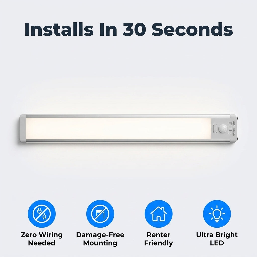 LED Motion Sensor Light — Automatic Light Without Wiring Or Switches