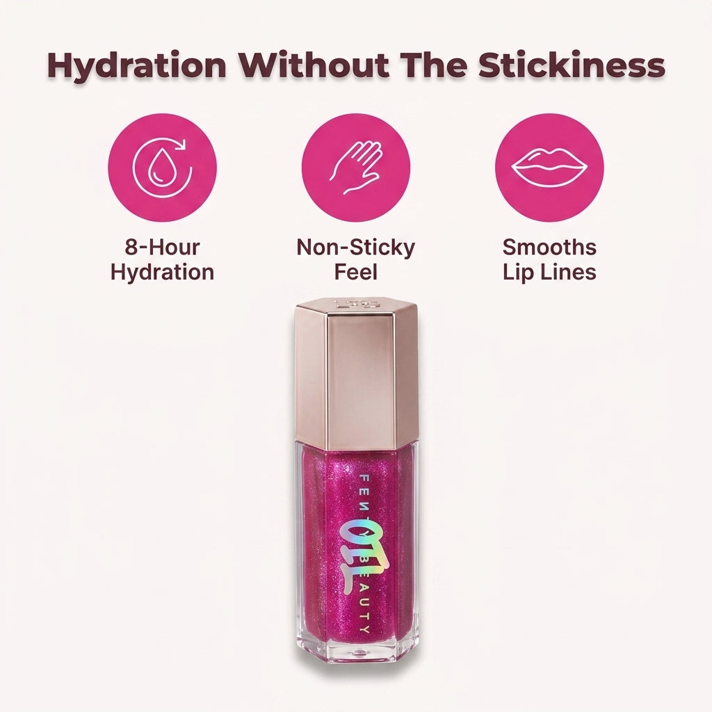 Lip Oil Gloss — Glass-Like Shine Without Sticky Heavy Gloss