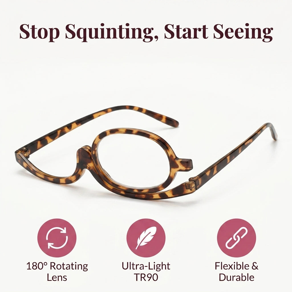 Rotating Makeup Reading Glasses — Apply Makeup Clearly Without Taking Glasses On And Off