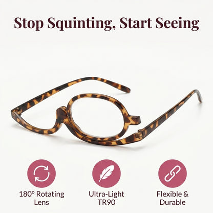 Rotating Makeup Reading Glasses — Apply Makeup Clearly Without Taking Glasses On And Off