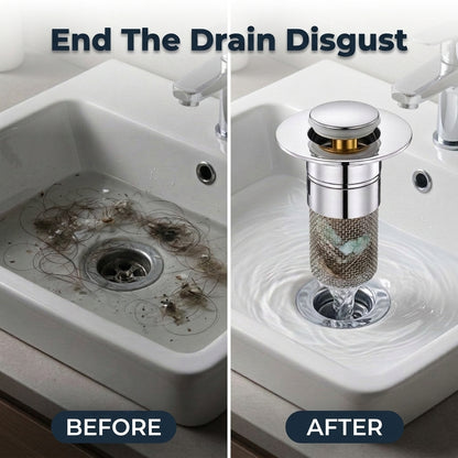 Sink Drain Filter Stopper - Stress Free Cleanup Without Constant Drain Clogs