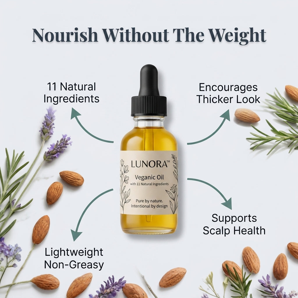 Veganic Hair Growth Oil — Fuller-Looking Hair Without Heavy Greasy Oils