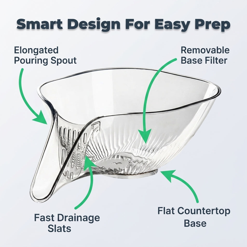 Multifunctional Drain Basket — Wash, Drain & Serve Without Extra Bowls