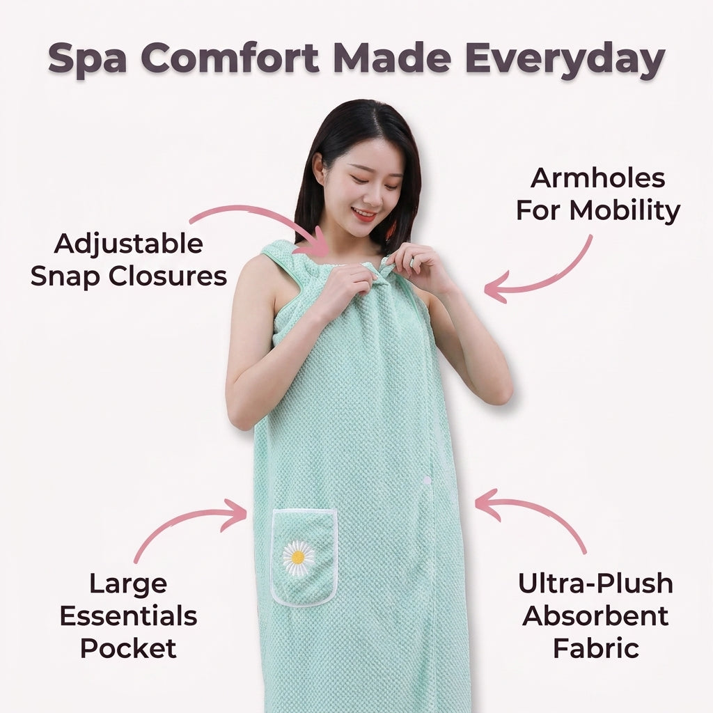 2-in-1 Towel Bathrobe — Dry Off Comfortably Without A Slipping Towel