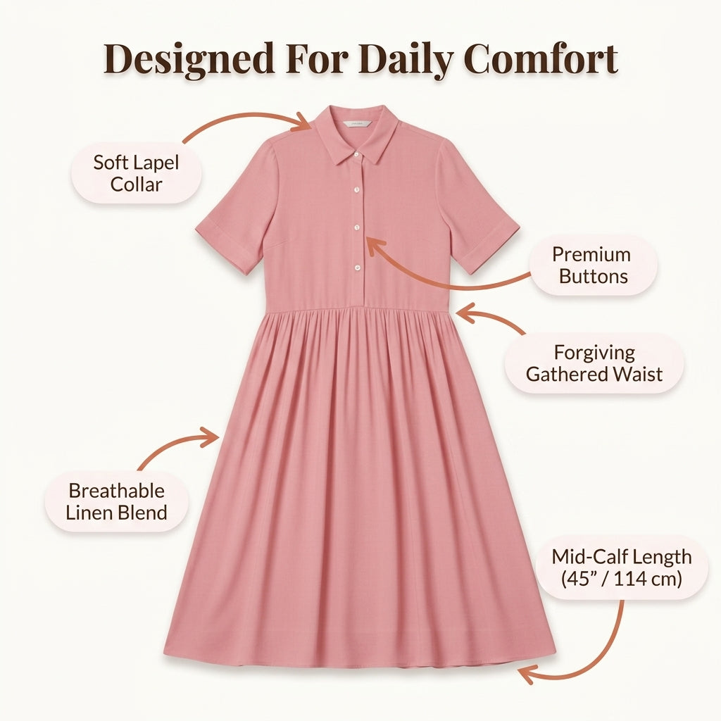 LinenEase Cotton Dress - Breezy Summer Style Without Outfit Stress