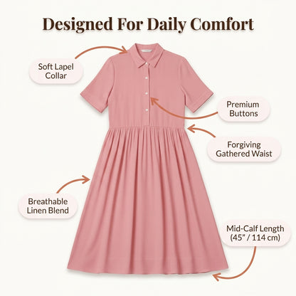 LinenEase Cotton Dress - Breezy Summer Style Without Outfit Stress