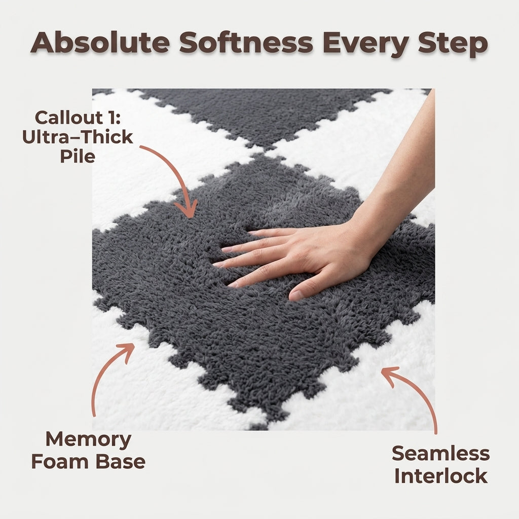 Ultra-Soft Plush Rug Tiles — Cozy Comfort Without Replacing Your Whole Floor