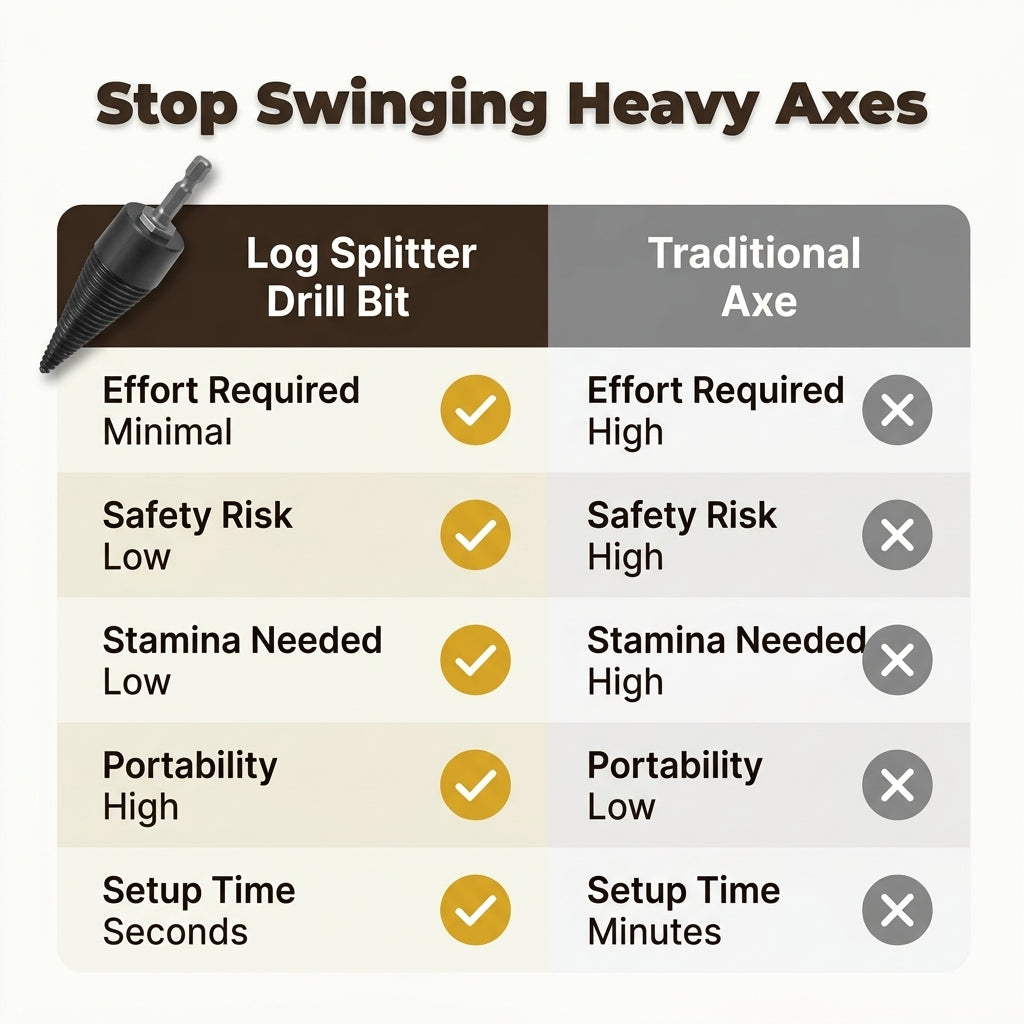 Log Splitter Drill Bit - Split Firewood Faster