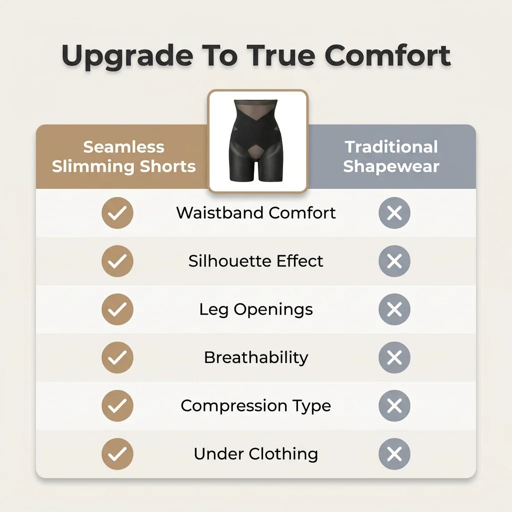 Shapewear Shorts - Defined Silhouette Without Rolling Or Squeezing