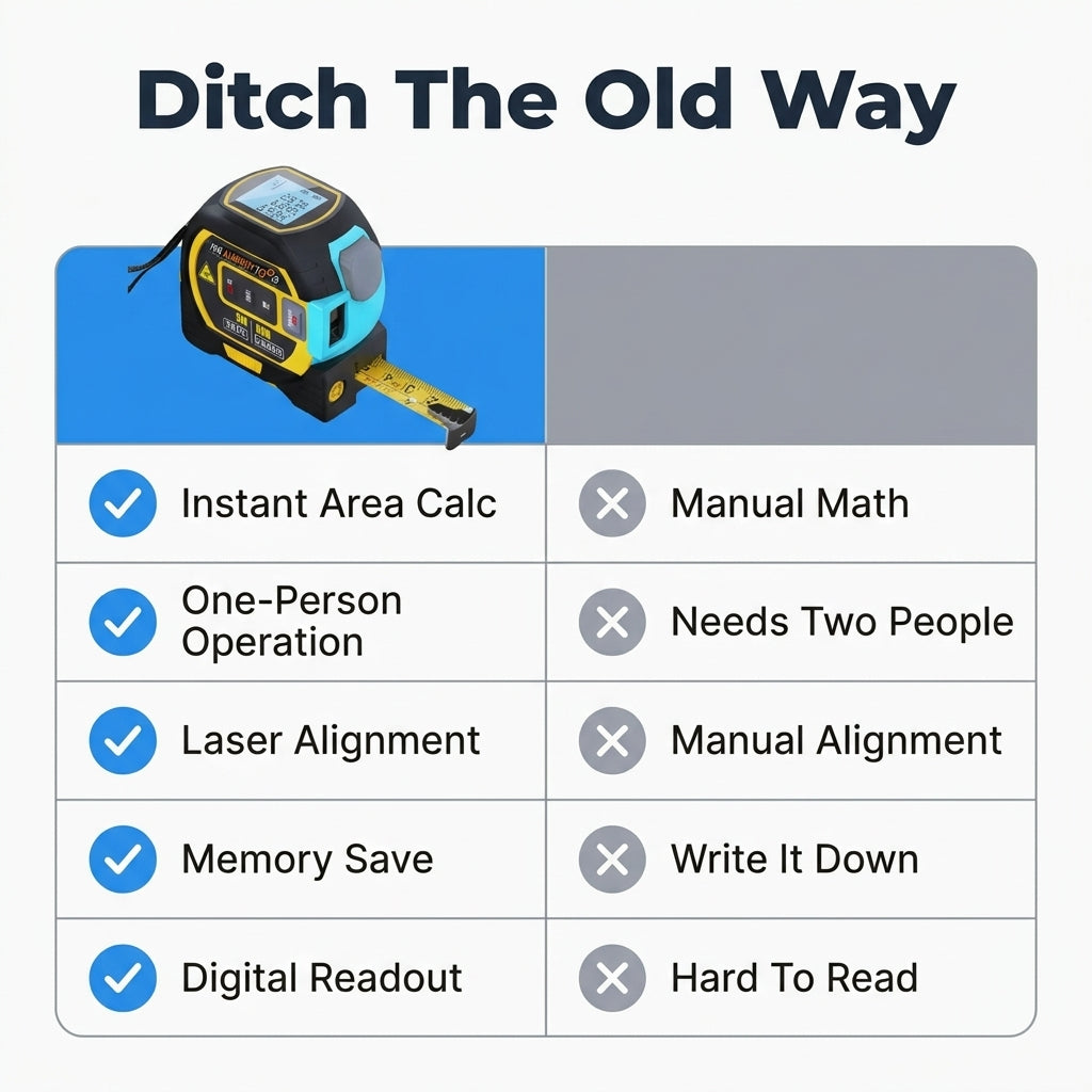 3-in-1 Laser Tape Measure — Measure Faster With Less Guesswork