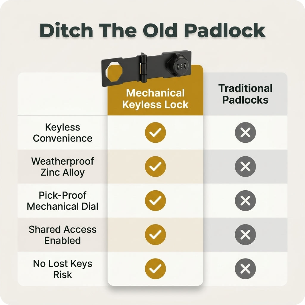 Heavy-Duty Combination Gate Lock - Secure Outdoor Spaces Without Keys