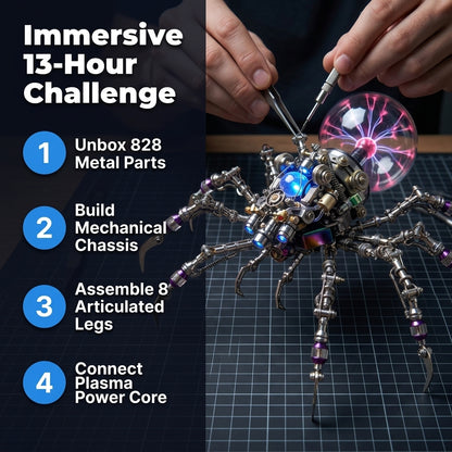3D Cyberpunk Plasma Spider Puzzle — Build A Glowing Mechanical Display Without Ordinary Shelf Decor