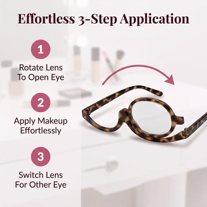 Rotating Makeup Reading Glasses — Apply Makeup Clearly Without Taking Glasses On And Off