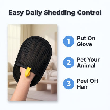 Pet Hair Grooming Glove — Remove Loose Fur Before It Covers Your Home