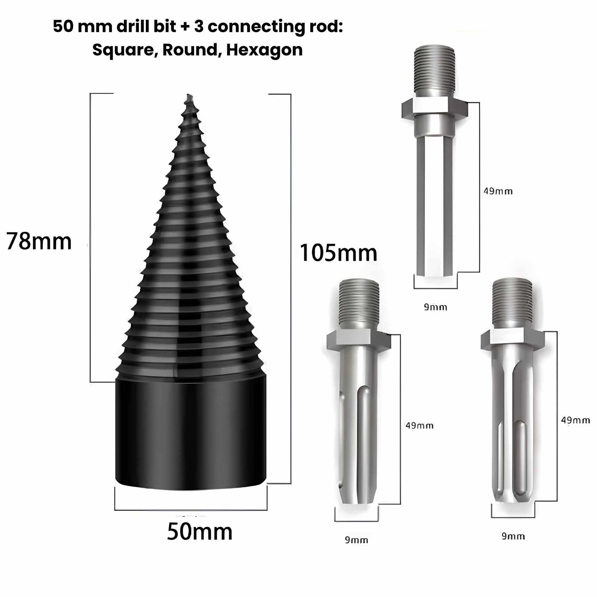 Log Splitter Drill Bit - Split Firewood Faster