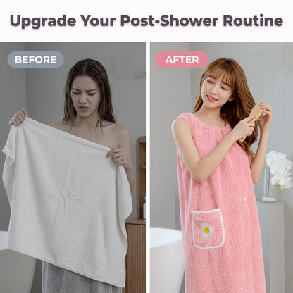 2-in-1 Towel Bathrobe — Dry Off Comfortably Without A Slipping Towel