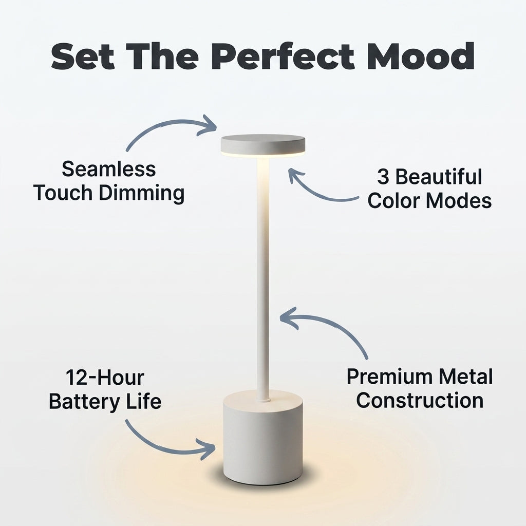 Rechargeable Touch Lamp — Warm Ambient Light Without Harsh Room Lighting