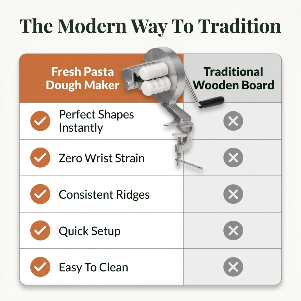 Handmatige cavatelli pastamaker — Verse zelfgemaakte pasta zonder elk stuk met de hand te rollen  