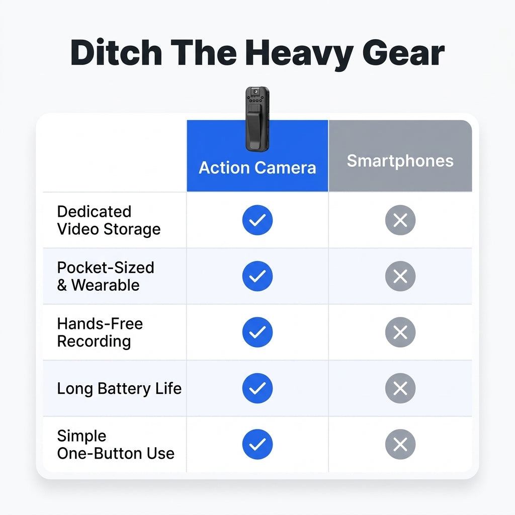 Portable HD Action Camera — Capture Everyday Moments Without Bulky Camera Gear