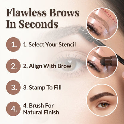 Eyebrow Stamp & Stencil Set — Flawless Brows Without Freehand Struggle
