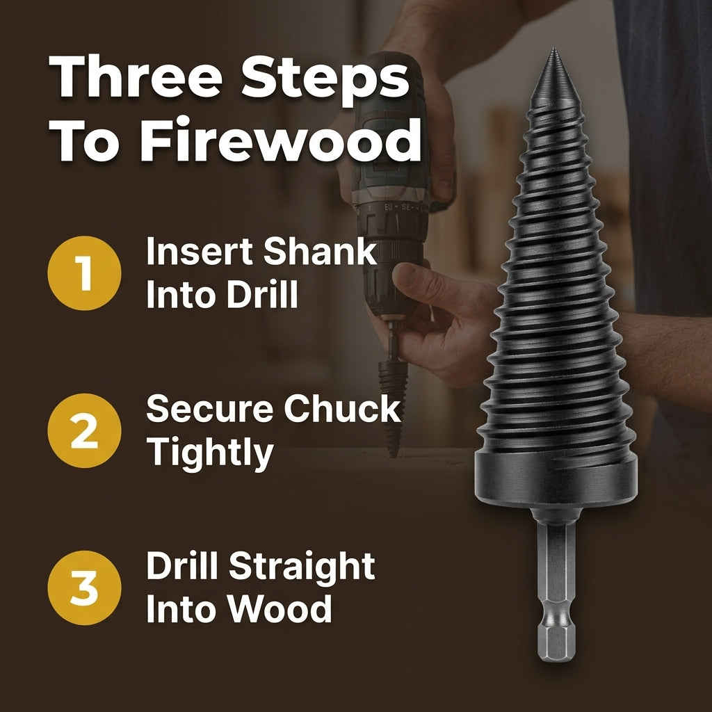 Log Splitter Drill Bit - Split Firewood Faster