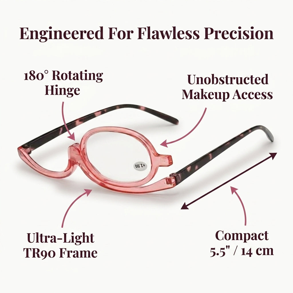 Rotating Makeup Reading Glasses — Apply Makeup Clearly Without Taking Glasses On And Off