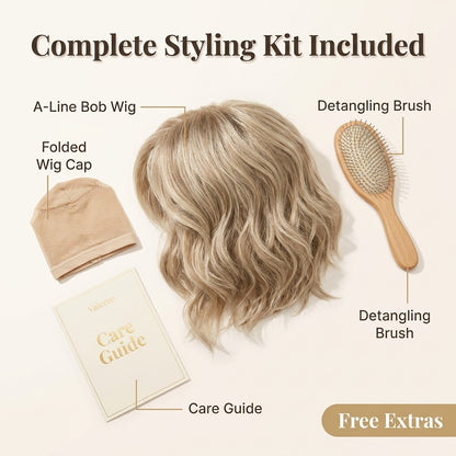 Wavy A-Line Bob Wig — Salon-Style Volume And Shape In Seconds