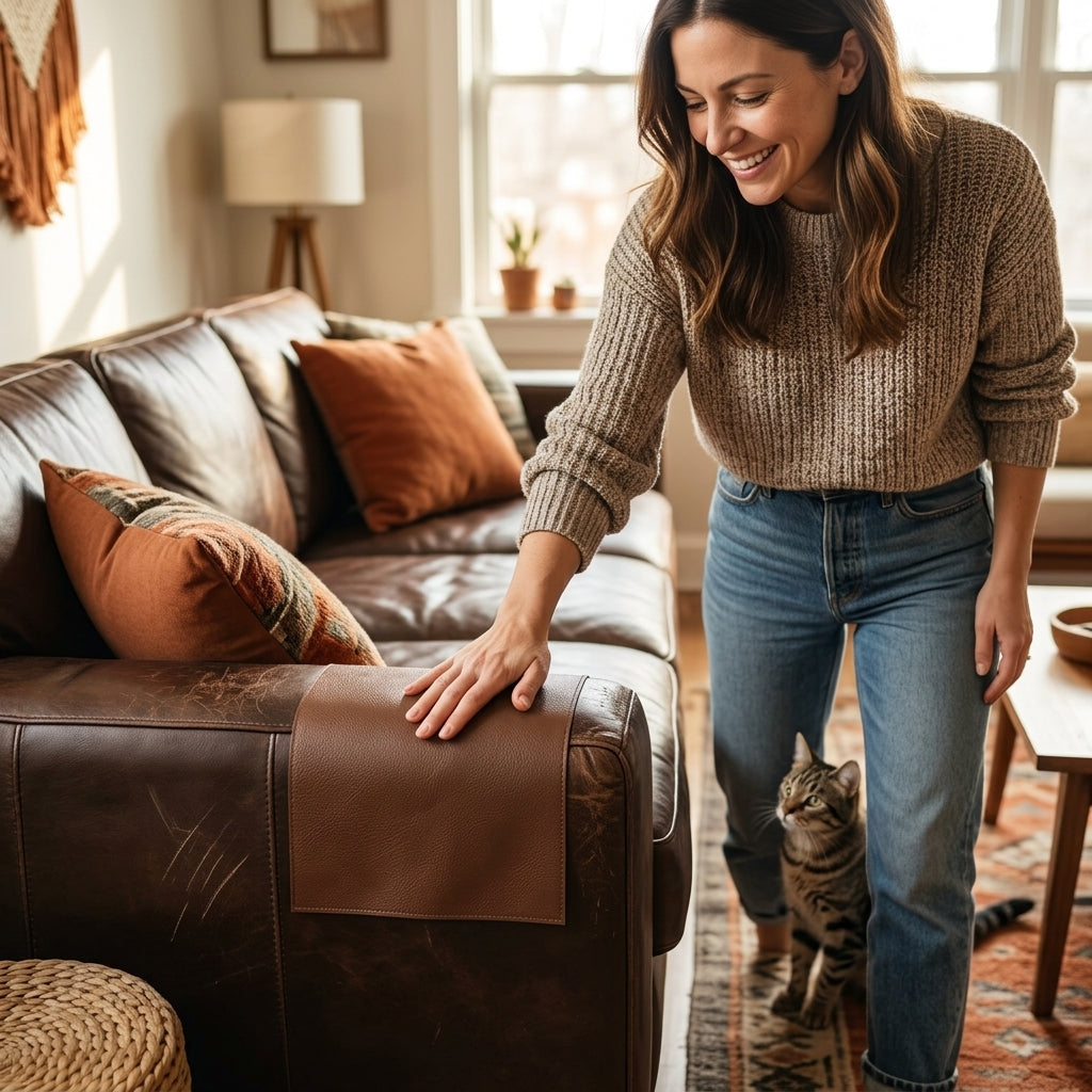 Self-Adhesive Leather Repair Patch — Fix Scratches, Tears & Worn Surfaces Without Replacing Furniture