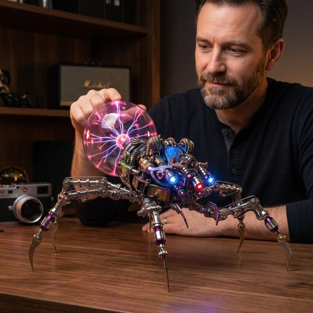 3D Cyberpunk Plasma Spider Puzzle — Build A Glowing Mechanical Display Without Ordinary Shelf Decor