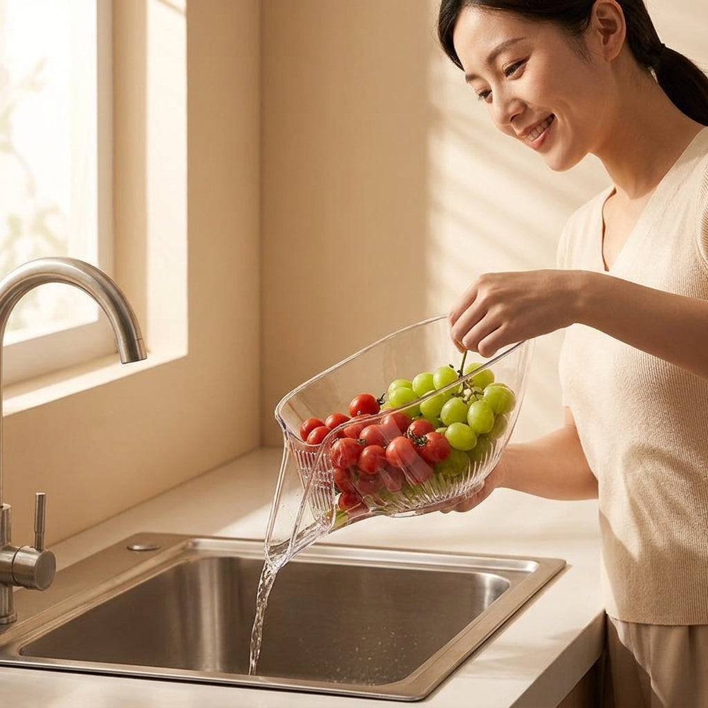 Multifunctional Drain Basket — Wash, Drain & Serve Without Extra Bowls