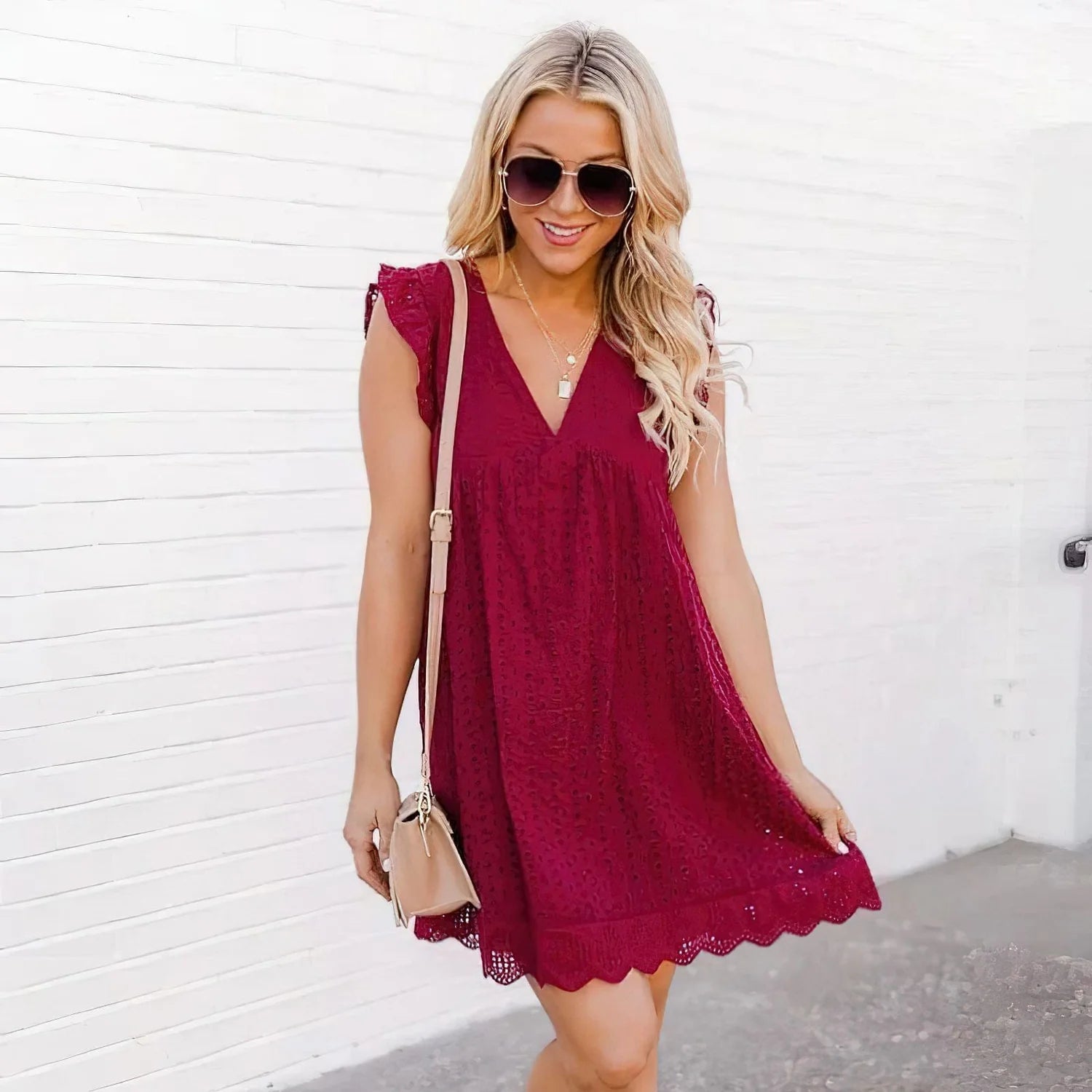 Summer Lace Mini Dress - Effortless Style