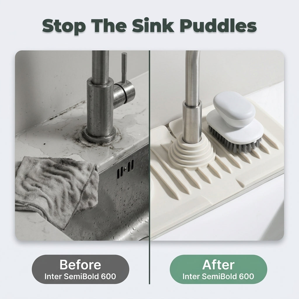 Silicone Faucet Drying Mat — Keep Your Sink Area Dry Without Constant Wiping