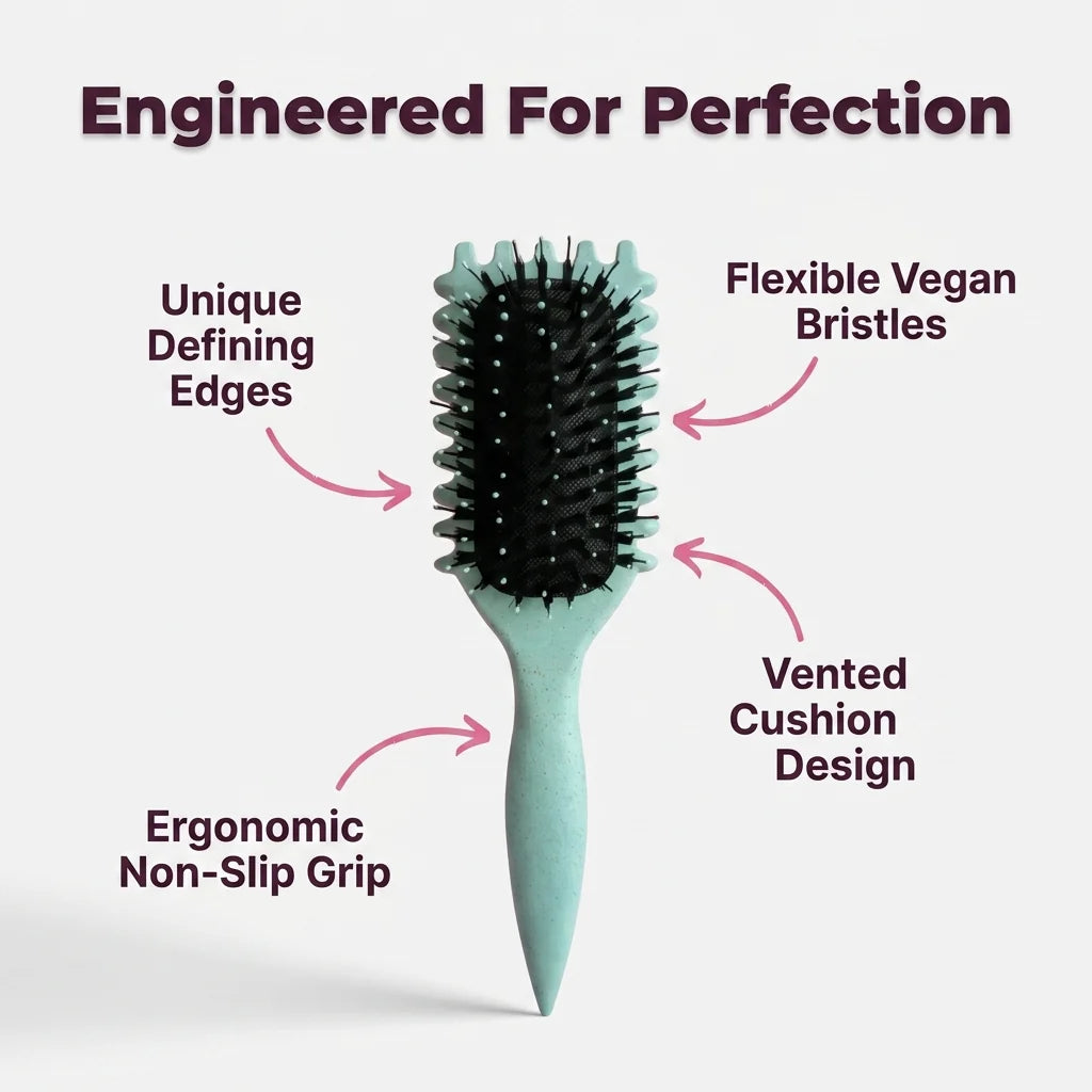 Anti-Frizz Curl Styling Brush — Defines Curls Without Frizz Or Pulling